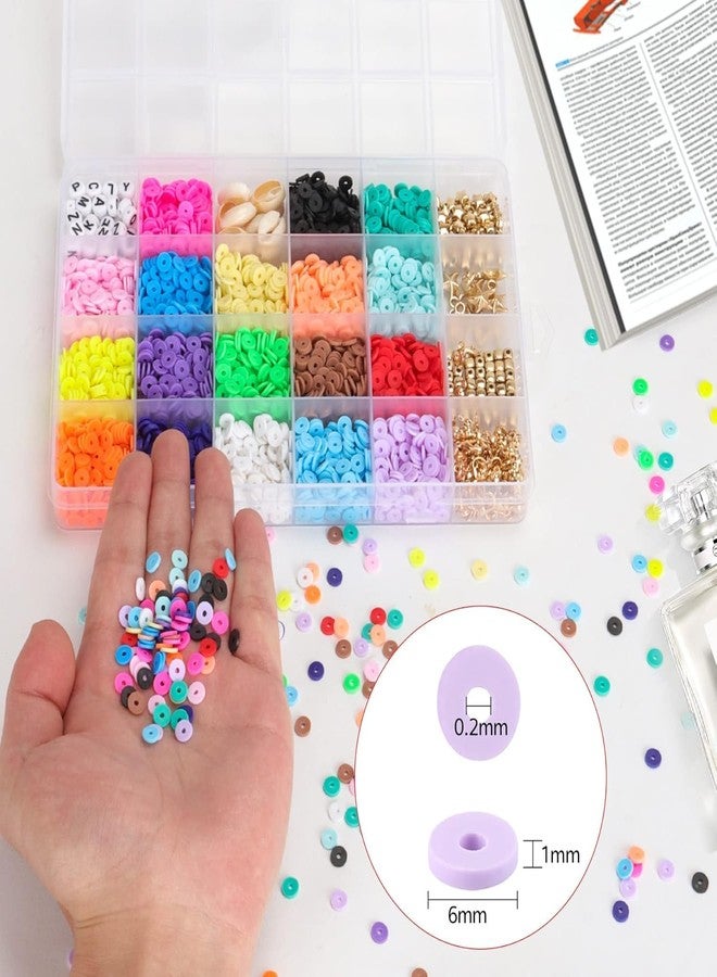 WebWares Clay Beads for Jewellery Making Kit|| Kids Girls Macaron Color Beads for Bracelet Making|| Jewellery Making Kit for Kids DIY Bead Set Making|| (A) - Image 2